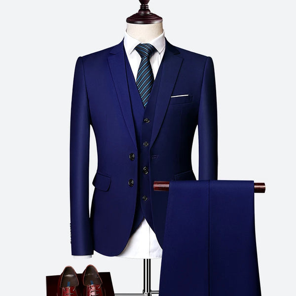Elegant Slim Fit Tuxedo Suit Set for Men - Perfect for Weddings and Business Events